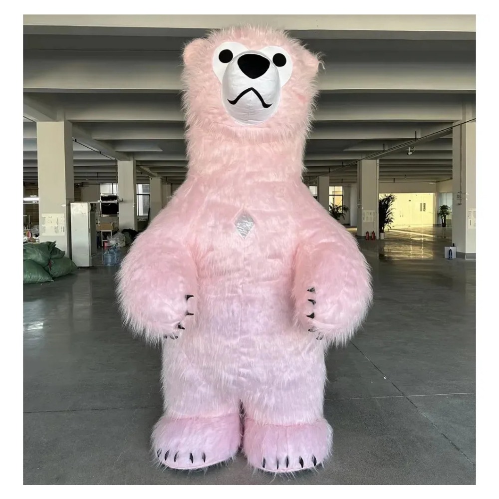 Costumes - Şişirilebilir Pembe Ayı Kostümü, Yetişkinler İçin,