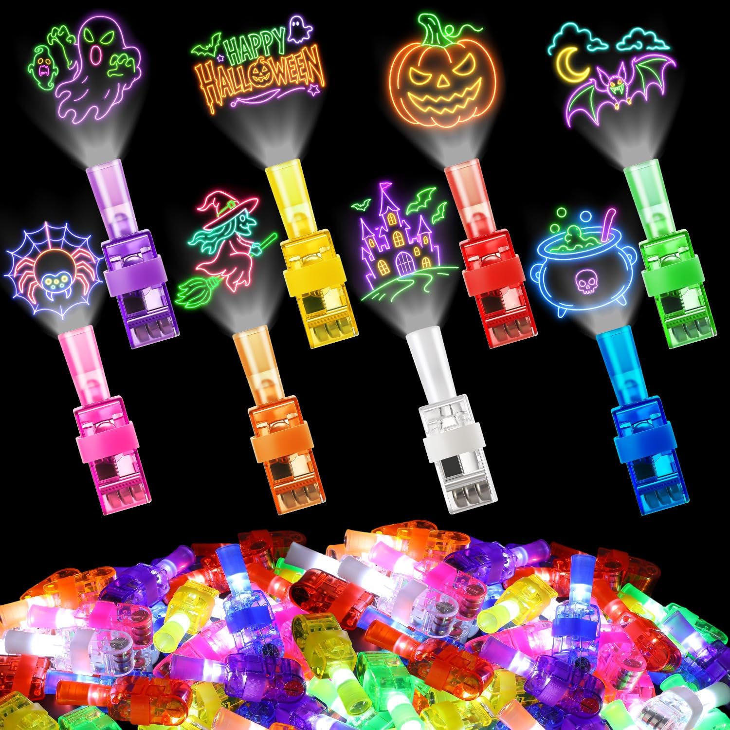 Glow In The Dark Party Glasses - 4/40 adet Cadılar Bayramı LED parmak