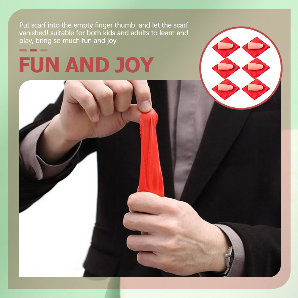 Thumb Tip Magic Trick Set - Kaybolan İpek Hile Seti: 6 Adet