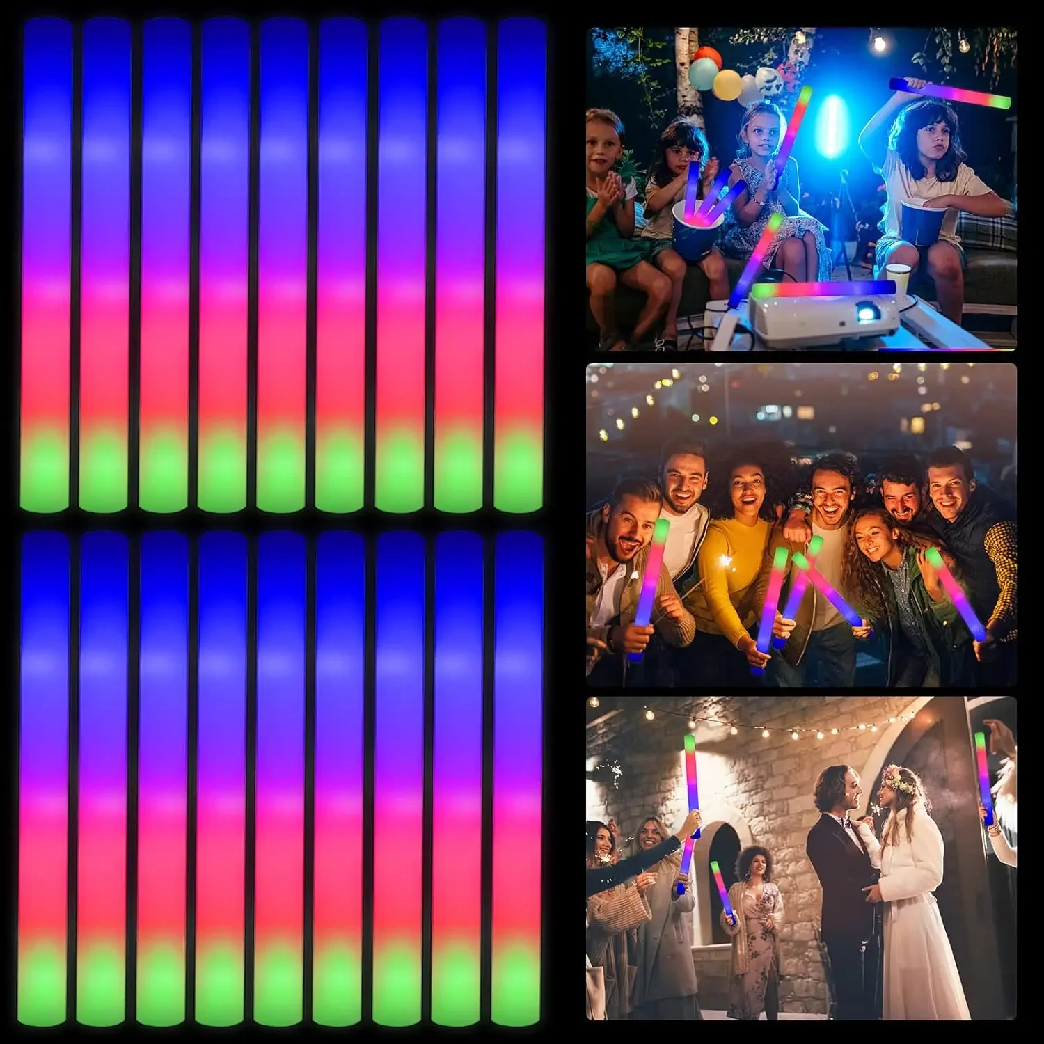 50 Adet Led Köpük Işık Çubuğu, - Flashing Led Foam Sticks Party incelemesi ve fiyatı